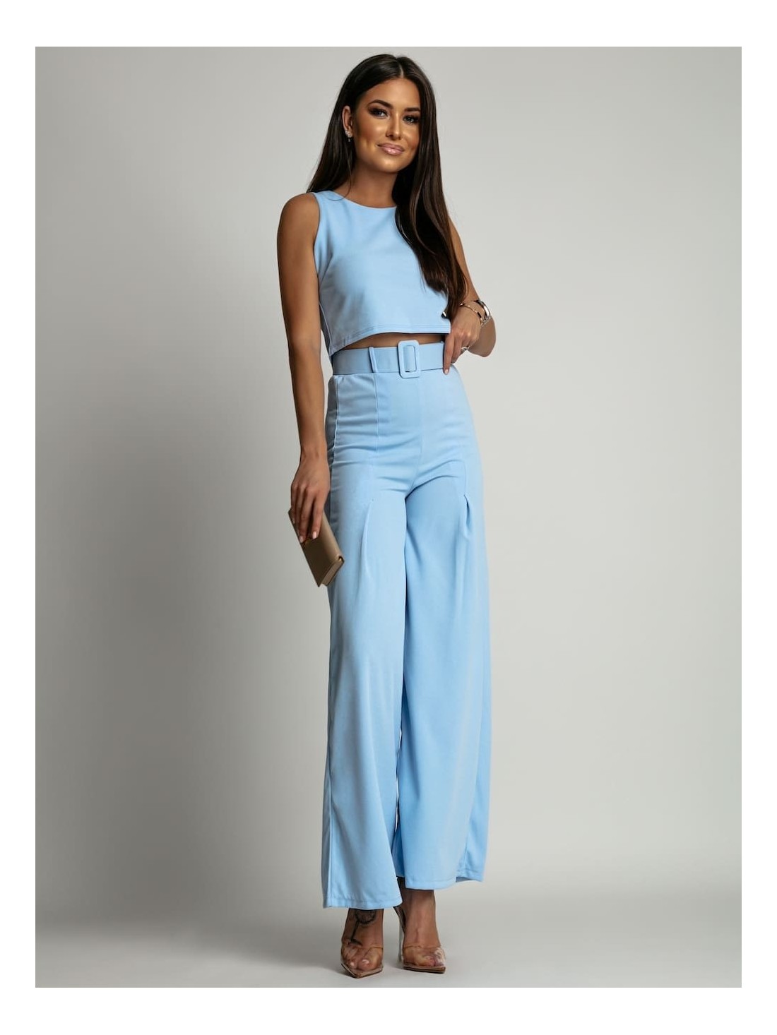 2-piece set, wide pants and blue blouse AZRHP3868